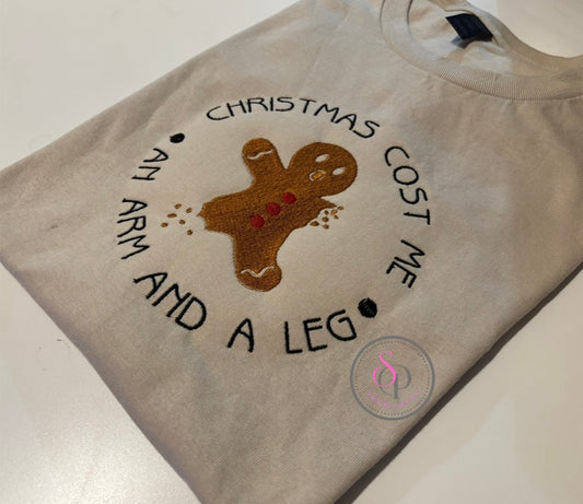 Embroidered gingerbread tee